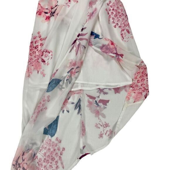 Yoins Dress Womens Size Small White Pink Floral Front Slit Speghetti Straps NWT - Picture 5 of 14